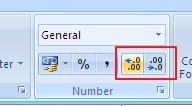 Mengubah digit angka desimal dalam excel